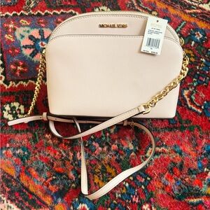 Michael Kors Blush Crossbody Bag with Gold Chain